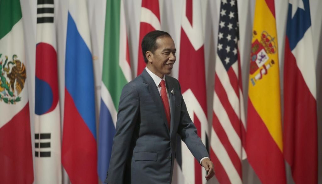 OSAKA, JAPAN - JUNE 28: President of Indonesia, Joko Widodo attends the first day of the G20 summit in Osaka, Japan on June 28, 2019. (Photo by Metin Aktas/Anadolu Agency/Getty Images)