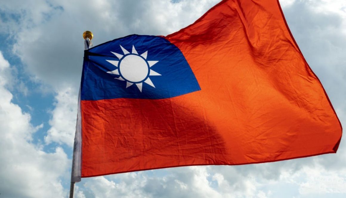 Taiwan Flag, Taipei, Taiwan. (Photo by Jose Lopes Amaral/NurPhoto via Getty Images)
