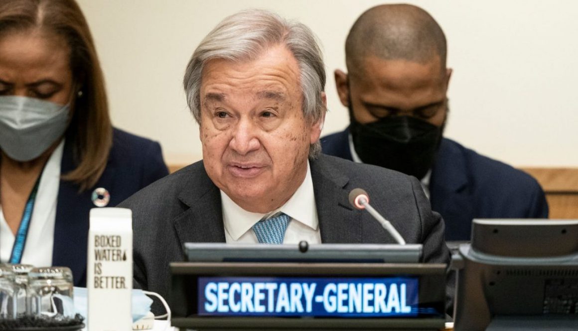 Sekretaris Jenderal Antonio Guterres berbicara di acara tingkat tinggi di Markas Besar PBB. (Foto oleh Lev Radin/Pacific Press/LightRocket via Getty Images)