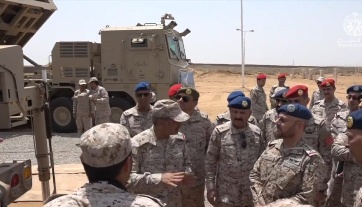 A screengrab of Chief of the General Staff Lieutenant General Fayyad bin Hamed al-Ruwaili's visit to military units deployed on the border with Yemen. A Chunmoo MLRS was seen in the video. Photo: Saudi Ministry of Defense