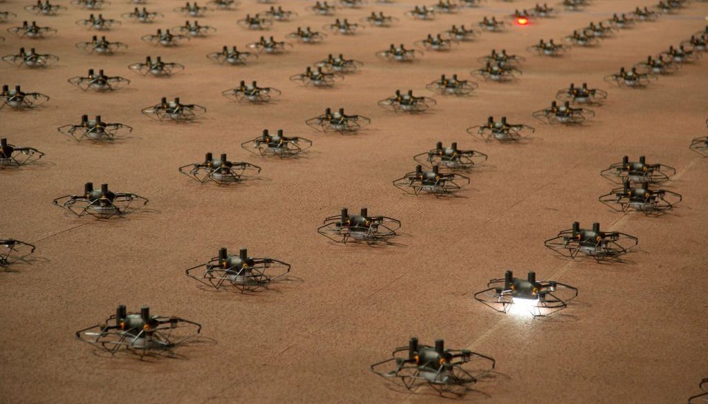 Drone China pada 18 Januari 2023, di Jinan, Provinsi Shandong China. (Foto oleh Yan Haining/VCG via Getty Images)