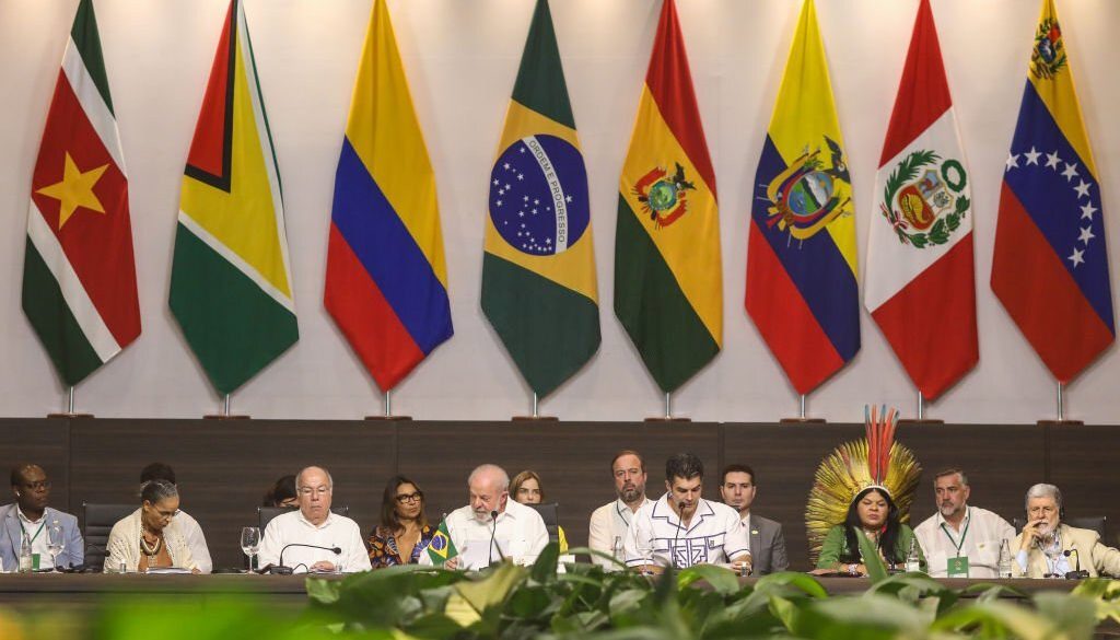 Presiden Brasil, membuka pertemuan puncak para kepala negara dan pemerintahan negara-negara Amazon Amerika Selatan. (Foto oleh Filipe Bispo/gambar aliansi via Getty Images)