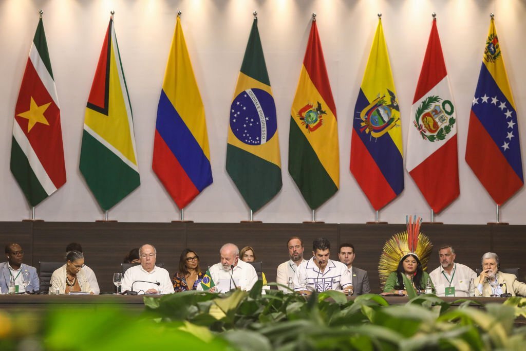 Presiden Brasil, membuka pertemuan puncak para kepala negara dan pemerintahan negara-negara Amazon Amerika Selatan. (Foto oleh Filipe Bispo/gambar aliansi via Getty Images)