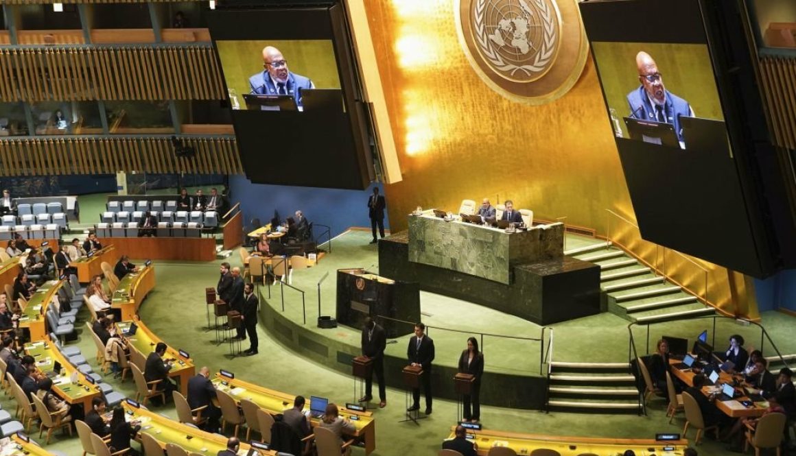 Pemilihan anggota Dewan Hak Asasi Manusia PBB diadakan di markas besar PBB di New York pada 10 Oktober 2023. (Foto oleh Kyodo News via Getty Images)
