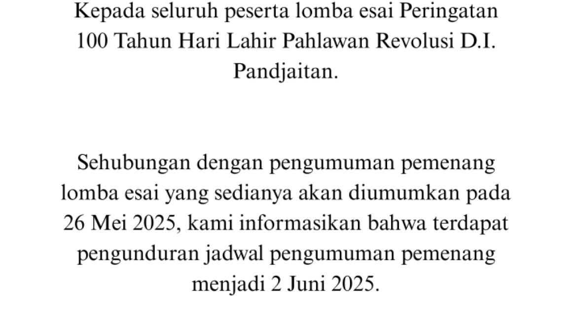 [PENGUMUMAN]