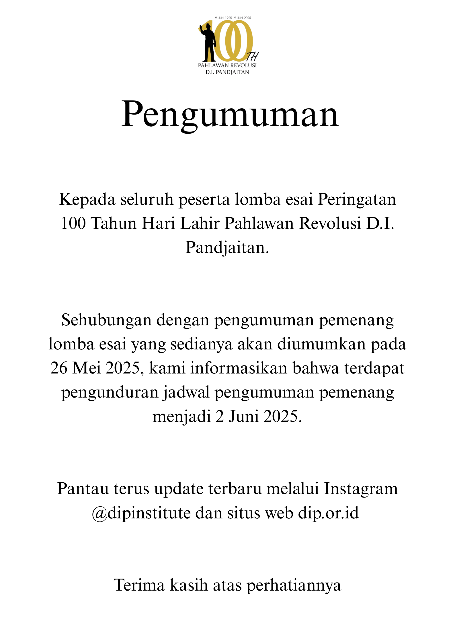 [PENGUMUMAN]