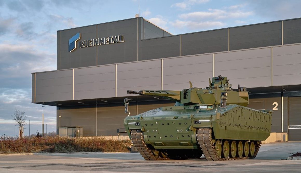 Lynx IFV in front of a Rheinmetall production facility