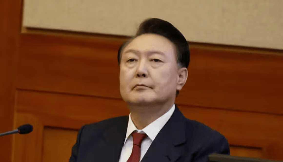 Yoon Suk Yeol in court standing trial for his martial law decree