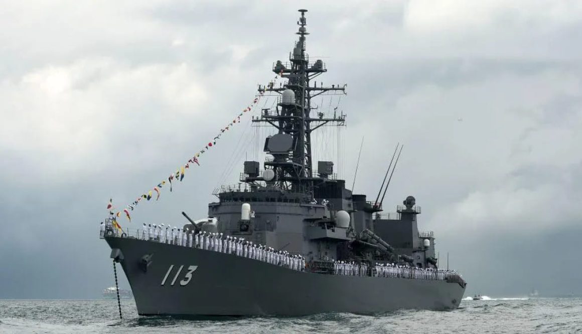 The destroyer Sazanami sailed through the waterway on its way to a multilateral exercise in the South China Sea, reports say