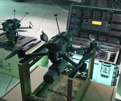 This file photo taken in Kyiv in June 2024 shows a Ukraine-made drone equipped with a high-performance camera.