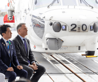 Australian and Japanese Defense Minister onboard JS Kumano in Melbourne